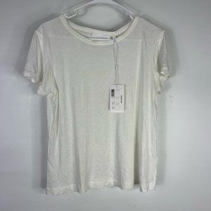 Helmut Lang Womens Kick FRT T-Shirt White Short Sleeve Crew Neck Tee M New $195